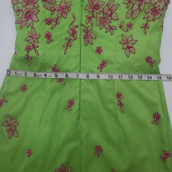 Panoply Prom / Pageant / Evening Gown Lime/Pink 10 - Picture 10 of 12